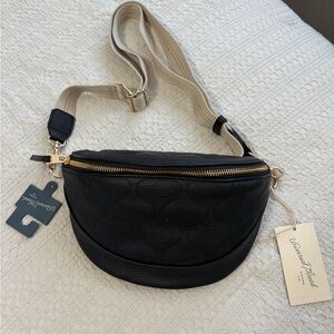 Universal Black Leather Crossbody Bag